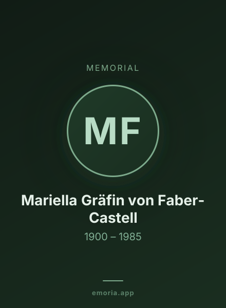 Memorial portrait of Mariella Gräfin von Faber-Castell