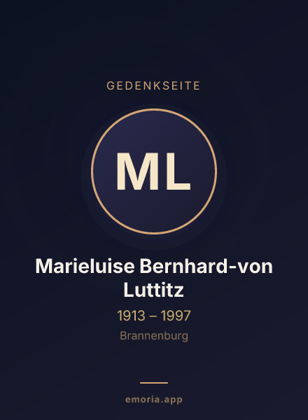 Gedenkportrait von Marieluise Bernhard-von Luttitz