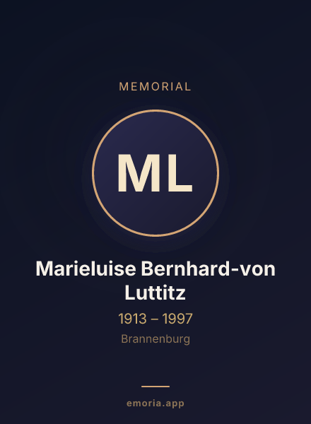 Memorial portrait of Marieluise Bernhard-von Luttitz