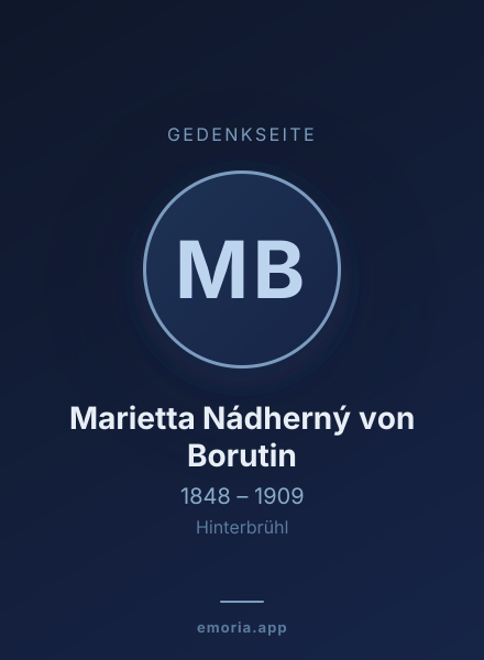 Gedenkportrait von Marietta Nádherný von Borutin