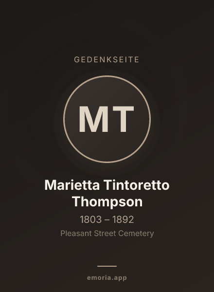 Gedenkportrait von Marietta Tintoretto Thompson