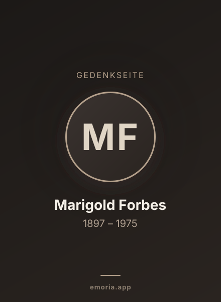 Gedenkportrait von Marigold Forbes