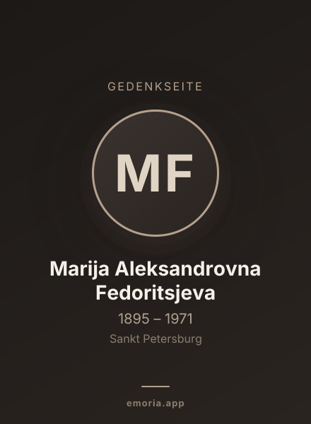 Gedenkportrait von Marija Aleksandrovna Fedoritsjeva