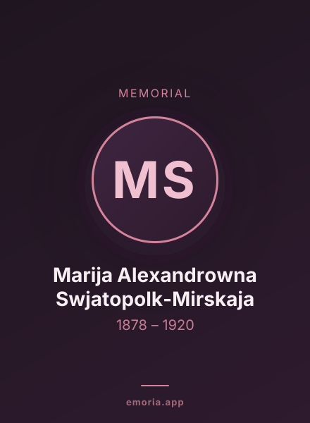 Memorial portrait of Marija Alexandrowna Swjatopolk-Mirskaja