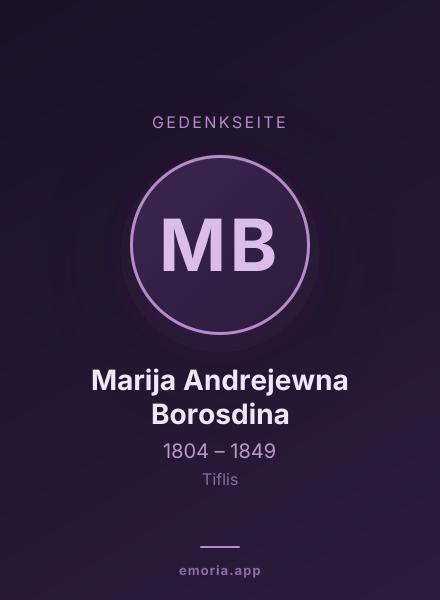 Gedenkportrait von Marija Andrejewna Borosdina