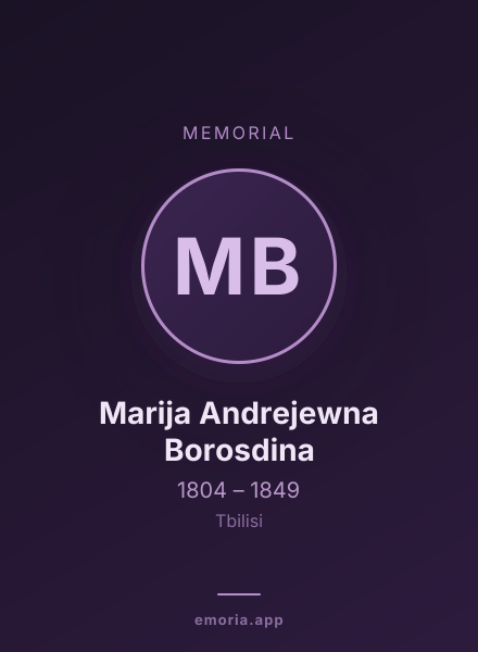 Memorial portrait of Marija Andrejewna Borosdina