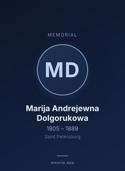 Memorial portrait of Marija Andrejewna Dolgorukowa