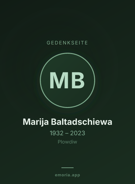 Gedenkportrait von Marija Baltadschiewa