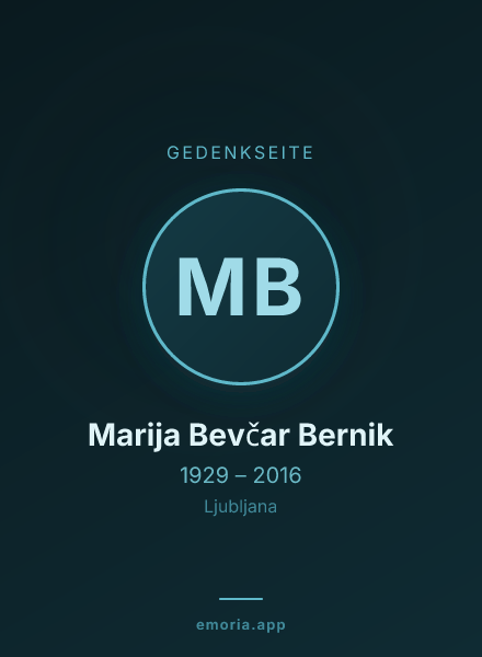 Gedenkportrait von Marija Bevčar Bernik
