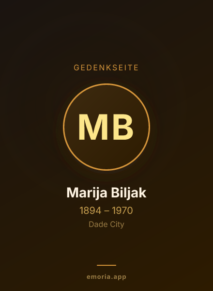 Gedenkportrait von Marija Biljak
