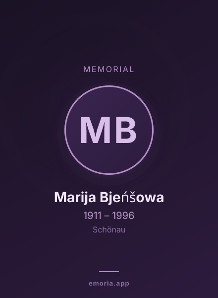 Memorial portrait of Marija Bjeńšowa