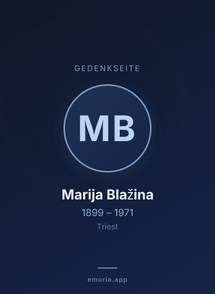 Gedenkportrait von Marija Blažina