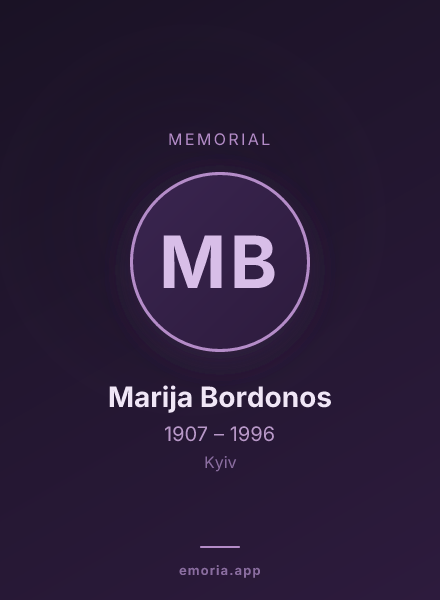 Memorial portrait of Marija Bordonos