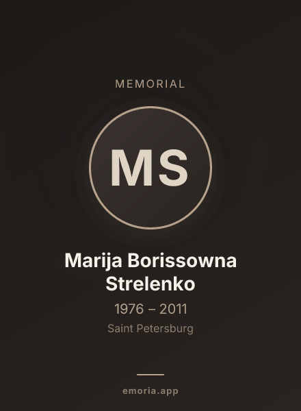Memorial portrait of Marija Borissowna Strelenko