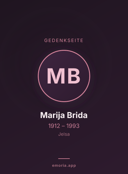 Gedenkportrait von Marija Brida