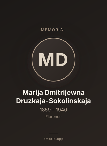 Memorial portrait of Marija Dmitrijewna Druzkaja-Sokolinskaja