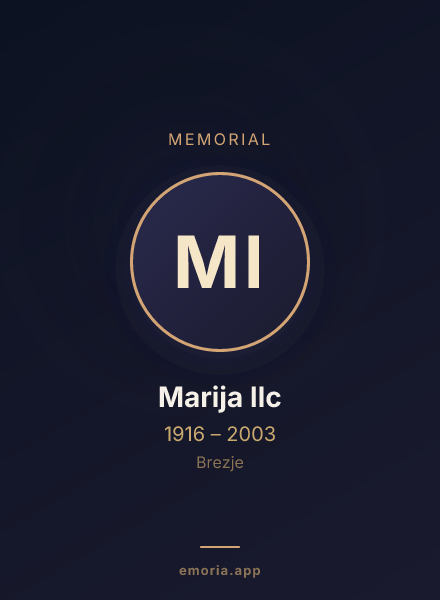 Memorial portrait of Marija Ilc