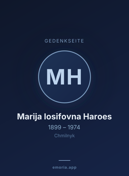 Gedenkportrait von Marija Iosifovna Haroes