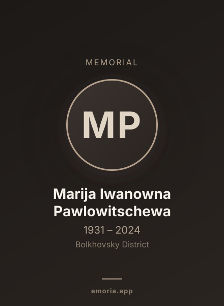 Memorial portrait of Marija Iwanowna Pawlowitschewa