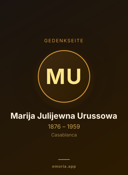 Gedenkportrait von Marija Julijewna Urussowa