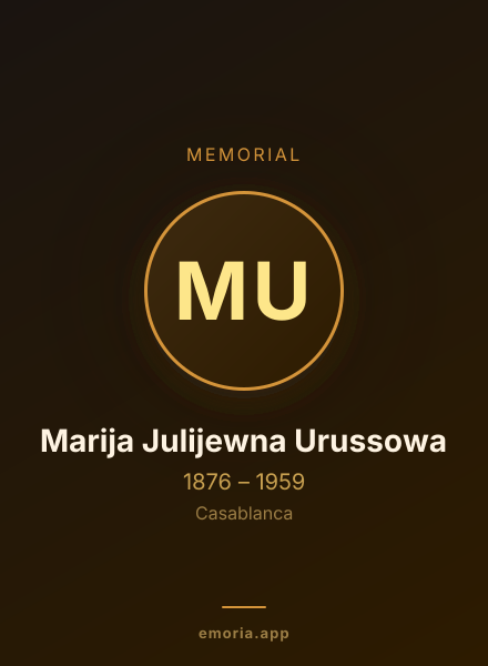 Memorial portrait of Marija Julijewna Urussowa