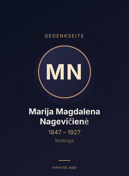 Gedenkportrait von Marija Magdalena Nagevičienė