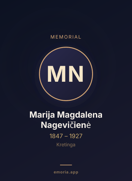 Memorial portrait of Marija Magdalena Nagevičienė