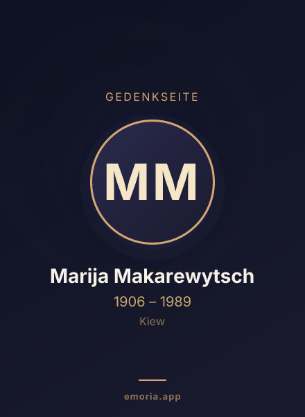 Gedenkportrait von Marija Makarewytsch