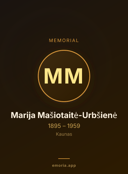 Memorial portrait of Marija Mašiotaitė-Urbšienė
