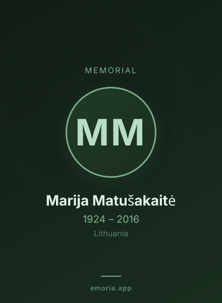 Memorial portrait of Marija Matušakaitė