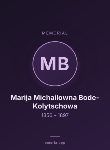 Memorial portrait of Marija Michailowna Bode-Kolytschowa