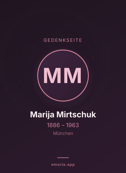 Gedenkportrait von Marija Mirtschuk