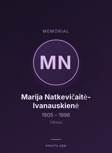 Memorial portrait of Marija Natkevičaitė-Ivanauskienė