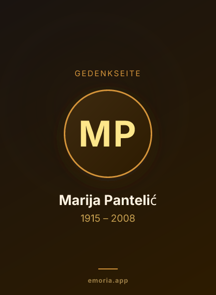 Gedenkportrait von Marija Pantelić