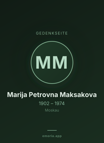 Gedenkportrait von Marija Petrovna Maksakova