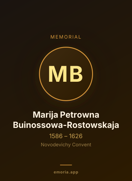 Memorial portrait of Marija Petrowna Buinossowa-Rostowskaja