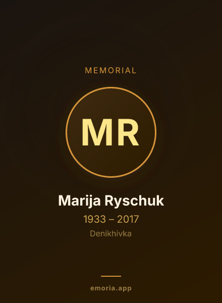 Memorial portrait of Marija Ryschuk