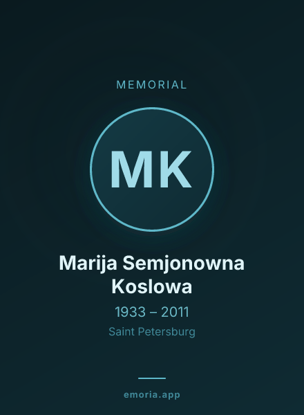 Memorial portrait of Marija Semjonowna Koslowa