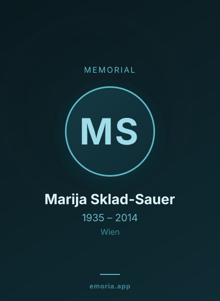 Memorial portrait of Marija Sklad-Sauer