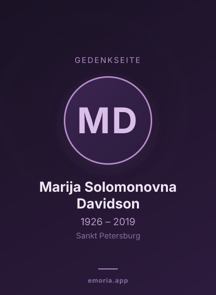 Gedenkportrait von Marija Solomonovna Davidson