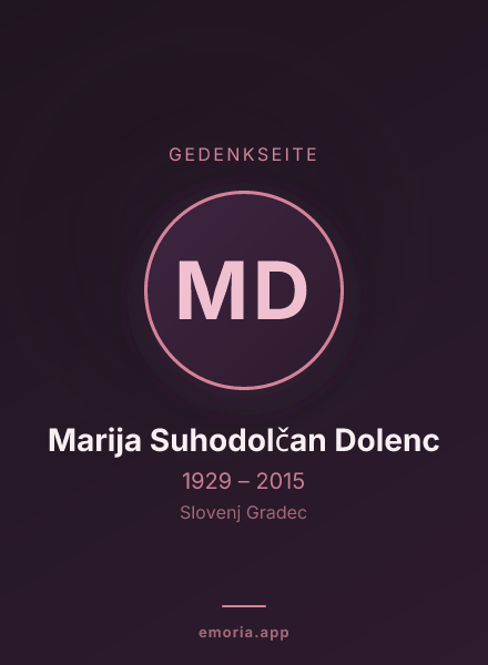 Gedenkportrait von Marija Suhodolčan Dolenc