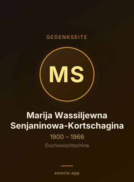 Gedenkportrait von Marija Wassiljewna Senjaninowa-Kortschagina