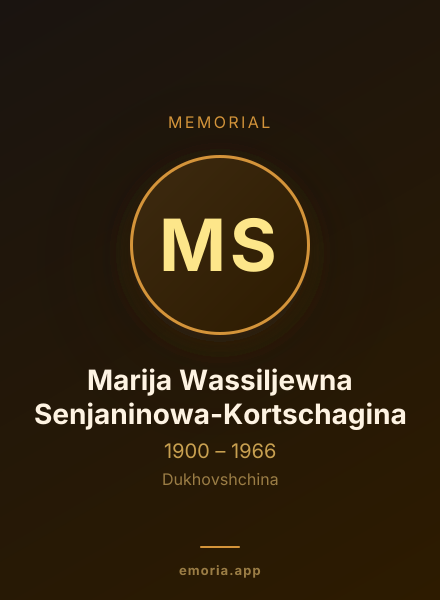 Memorial portrait of Marija Wassiljewna Senjaninowa-Kortschagina