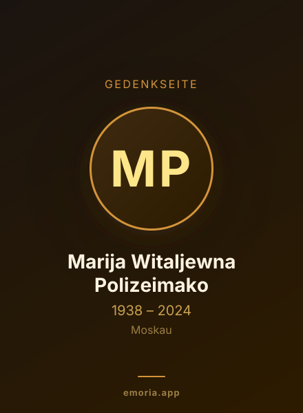 Gedenkportrait von Marija Witaljewna Polizeimako