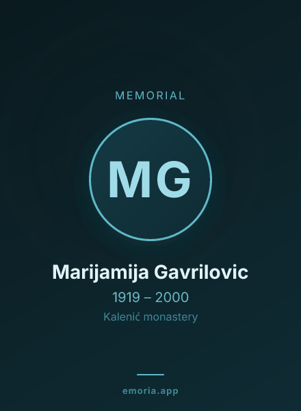 Memorial portrait of Marijamija Gavrilovic