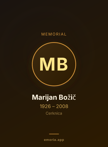 Memorial portrait of Marijan Božič