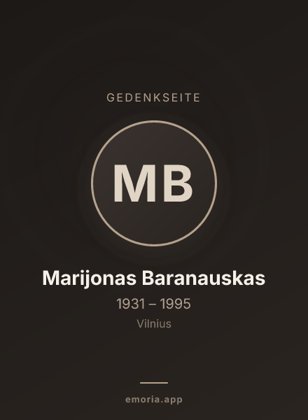 Gedenkportrait von Marijonas Baranauskas