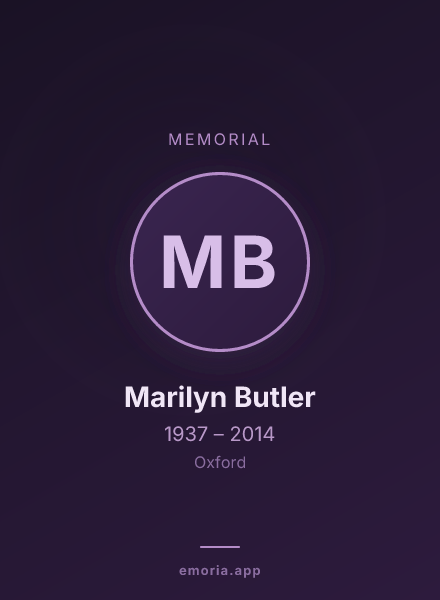 Memorial portrait of Marilyn Butler