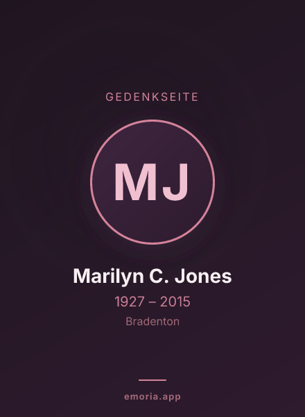 Gedenkportrait von Marilyn C. Jones