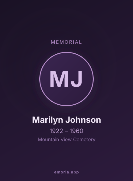 Memorial portrait of Marilyn Johnson